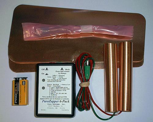 "ParaZapper 6PK, with copper paddles ( copper pipes ) and pads"