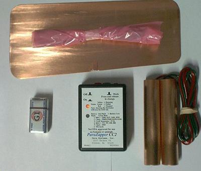 "ParaZapper CC2, with copper paddles ( copper pipes ) and pads"