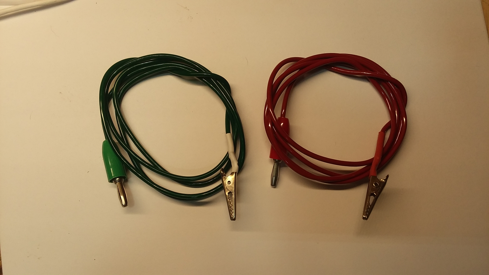 Alligator clip type wires, 39 inches long