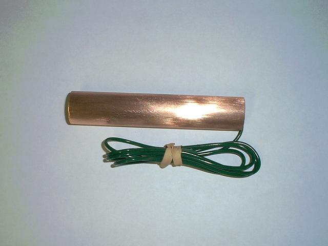 Copper Paddle with green wire and connector