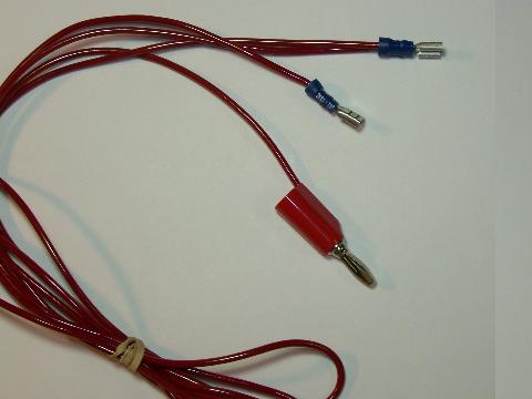 Red wire (positive) with 2 QD connectors for copper pads